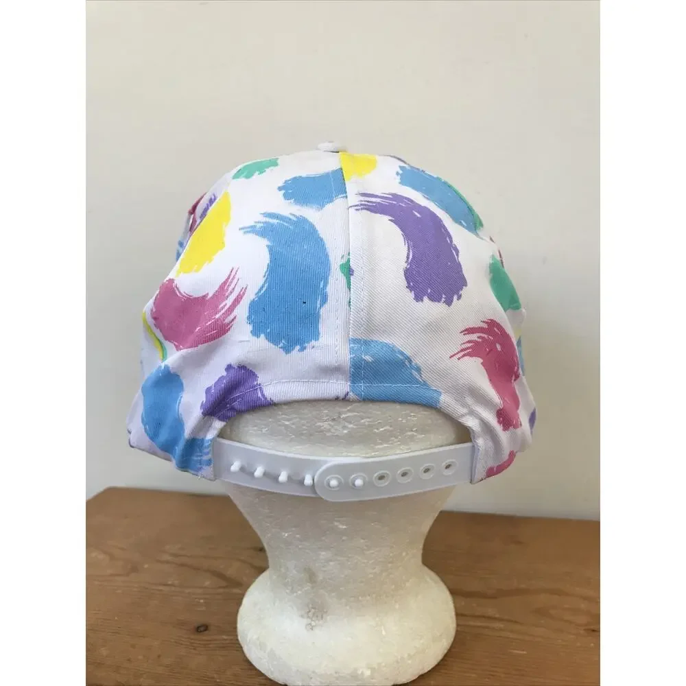 Vtg 90s Old Dominion VA Virginia Checkered Vaporwave Adjustable Cotton Cap Hat